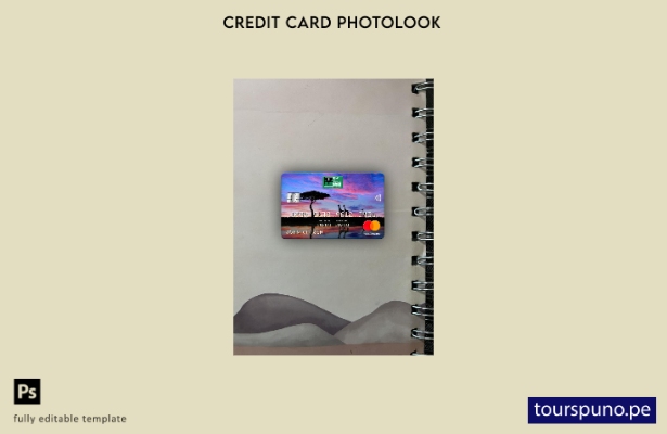 listo para imprimir plantilla frontal de aspecto fotográfico mastercard del B 30